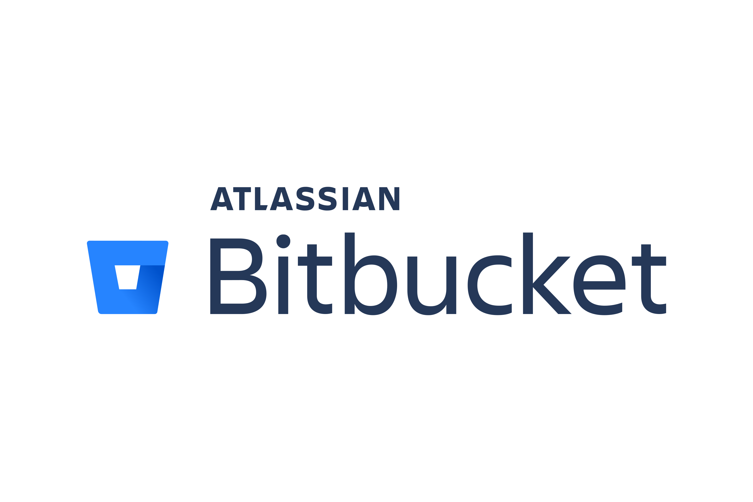 Bitbucket official logo with the company name written above it