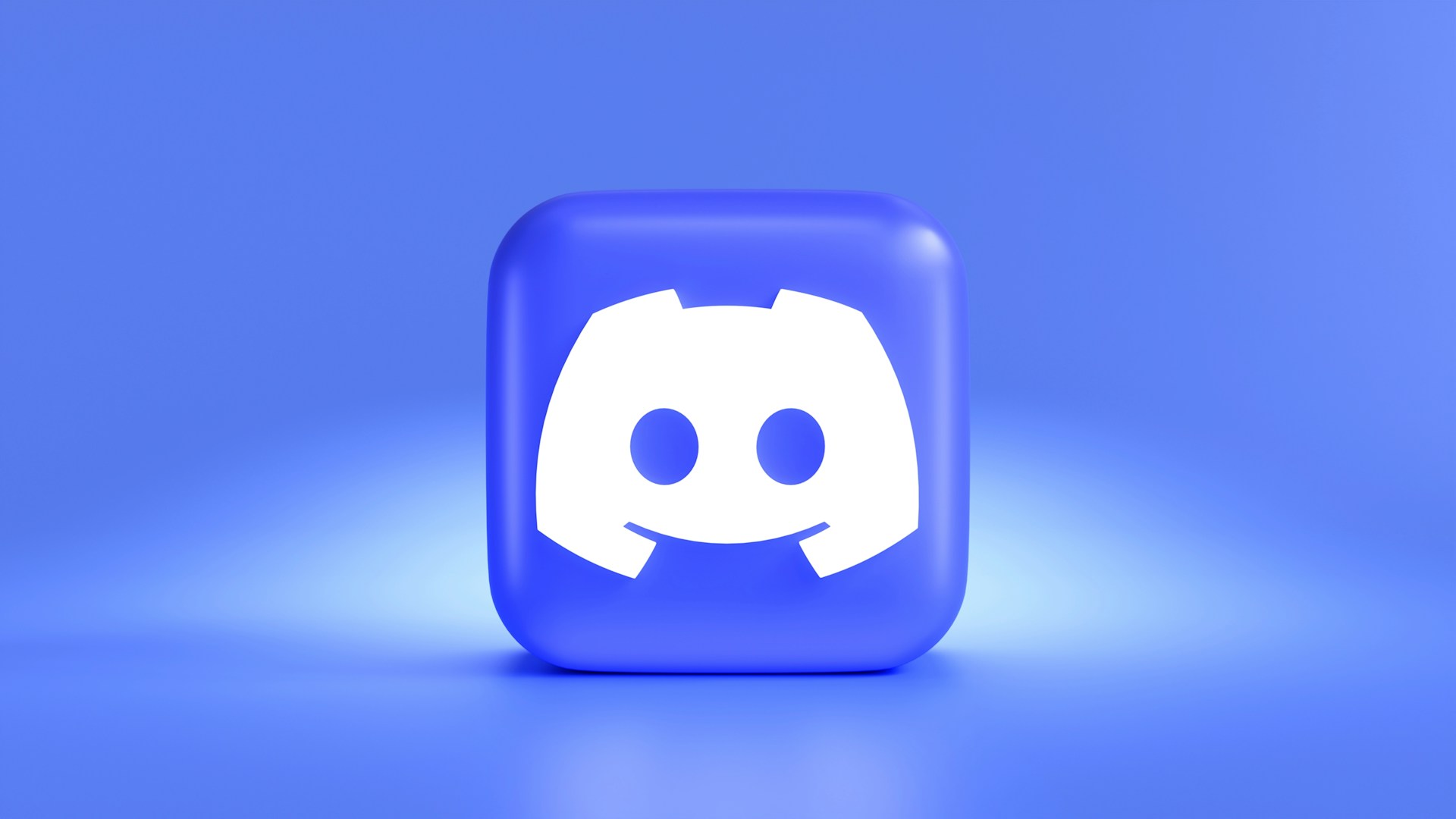 Discord official logo on a blue baackground